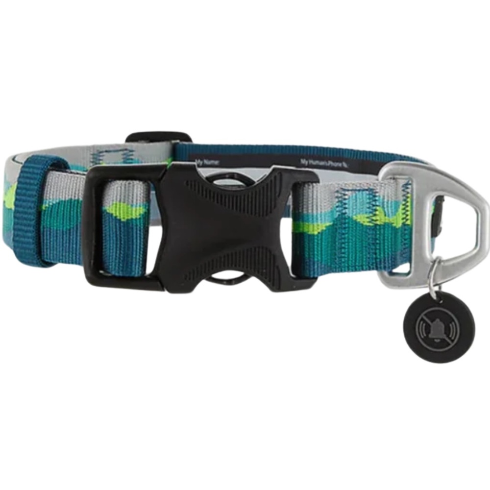 Arcadia Trail Lightweight Collar for Dogs- blue/green Medium NWT